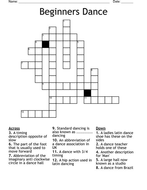 dance parties crossword